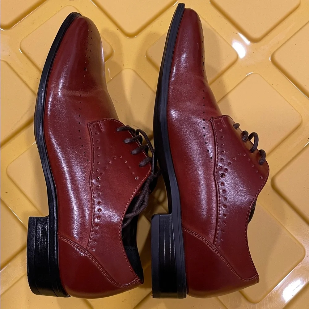 Stacy Adams Brown Boys Lace-up Dress Casual Shoes Like New Size 1M - Picture 5 of 7